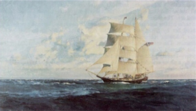 Product Description: Young Americaby Christopher Blossom</br></br>This print image captures the training brigantine Young America in ideal weather with all sails set.</br></br>17 1/2″ x 30″ image on a23″ x 35” sheet.Signed and numbered.Limited edition of 850.</br></br>Only available through the National Maritime Historical Society.</br> Young America by Christopher Blossom