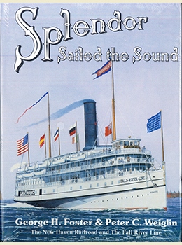 Product Description: Splendor Sailed the Sound by George H. Foster & Peter C. Weiglin</br></br>The New Haven Railroad and the Fall River Line is a photographic and text celebration of an American institution. Splendor takes you back to a pleasant bygone America, an era of unbelievable interior architecture in coastal passenger boats, an era of financial and corporate manipulation and duplicity, and the era in which our nation came of age. This is the exciting story of steamboating on Long Island Sound in the days when that 120-mile waterway was the primary transportation artery between New York and Boston.</br></br>In 384 pages and 450 large-format photographs and illustrations, Splendor traces the development of the steamboat and rail routes to Bridgeport, New Haven, Hartford, New London, Norwich, Newport, Fall River, Providence, Bristol and New Bedford; and thestory of their acquisition andcontrol by the New York New Haven and Hartford Railroad.</br></br>The cast of characters includes the real inventors of the steamboat, as well as Cornelius Vanderbilt, J.P. Morgan, George Peirce, Jim Fisk, Phineas T. Barnum, and a group of the most intrepid and skilled mariners ever to leave the shore.</br> Splendor Sailed the Sound by George Foster